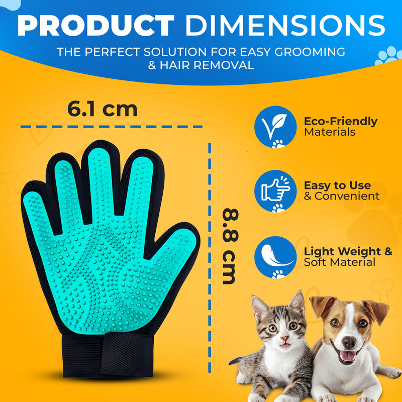 Pet Hair Removal Glove for Dogs & Cats – Dog Grooming Gloves for Shedding, Pet Hair Remover Glove – Pet Grooming Gloves, Cat Grooming Gloves & Cat Brush Glove – Dog Bath and Washing Gloves