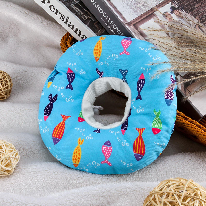 Cat Cone Collar Soft, Cute Cat Donut Adjustable Cat Recovery Collar Elizabethan Cone Cat Cones to Stop Licking Comfortable Anti-Bite Neck Cone for Pet Cats Kittens After Surgery Medium Blue - PawsPlanet Australia