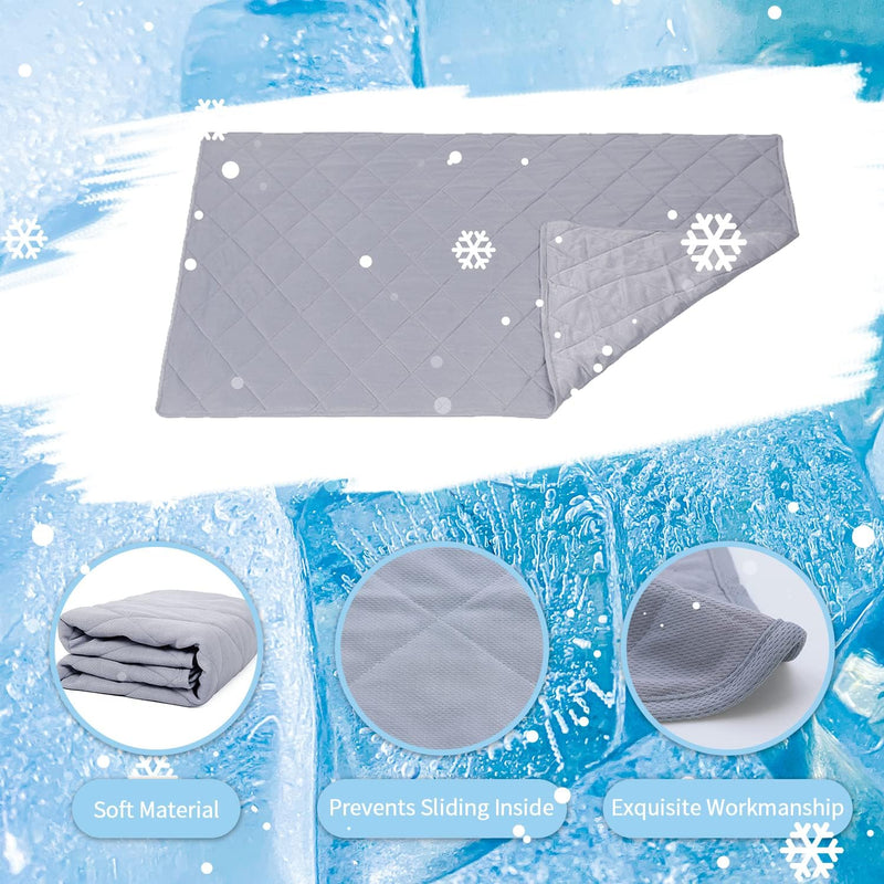 NACOCO Pet Summer Cooling Blanket 31.5" x 43.3" Double-sided availability Mat Dog Throw Puppy Self Cat Pad Bed Cover for Home Outdoor Sofa Sleeping Washable Portable Lightweight Small to Large(Grey,M) M: 31.5" x 37.4" Grey - PawsPlanet Australia