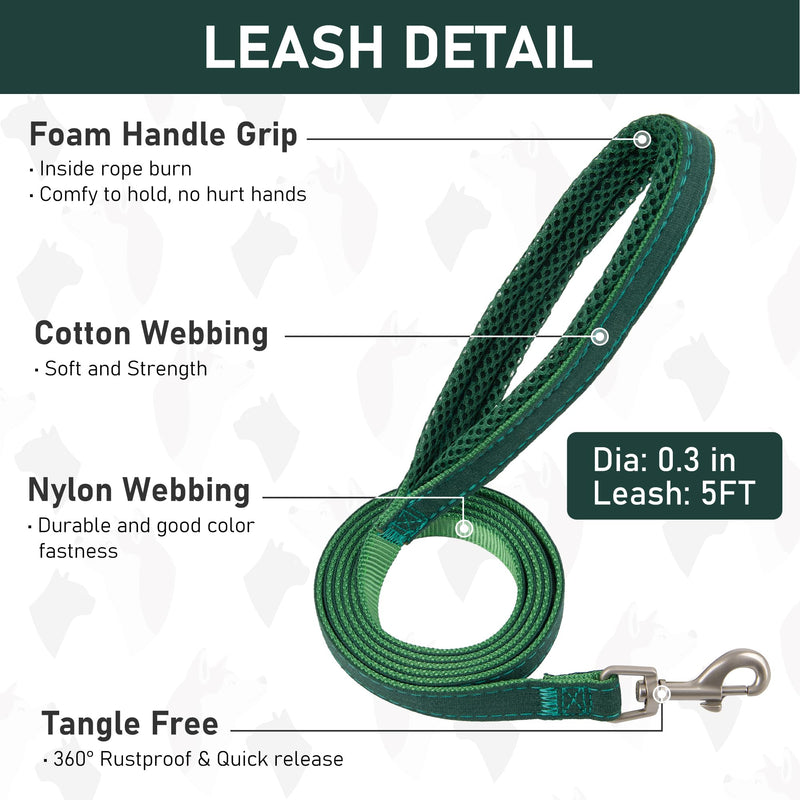 GAMUDA Small Pet Harness Collar and Leash Set, Step in No Chock No Pull Linen Fabric Soft Mesh Dog Vest Harnesses Reflective for Dogs Puppy Cats Kitten Rabbit (Green, S) Green - PawsPlanet Australia
