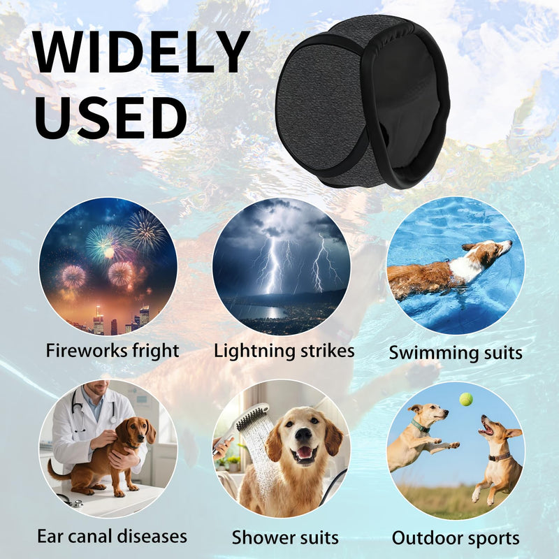 Dog Ear Defenders,Dogs Ears Muffs Noise Protection Adjustable Snood Calming Cancelling Pet Protectors Cover Head Wrap Headphones Covers,for Anxiety Relief Swimming Bath Grooming Thunder Fireworks (S) S