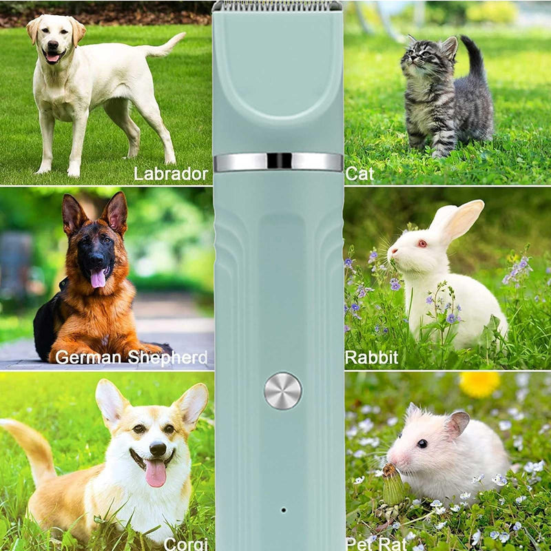 Dog Clippers Grooming Kit Hair Clipper-Low Noise Paw Trimmer- Rechargeable - Cordless Quiet Nail Grinder Shaver for Cats and Other Pets - PawsPlanet Australia