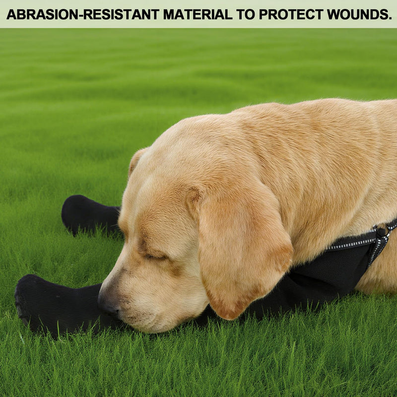 COODEO Dog Socks to Prevent Licking Paws, Waterproof Boots for All Four Legs with Non-Slip Soles, Protective Paw Covers for Wounds, Licking Prevention Shoes for Dogs (Black, L) Black - PawsPlanet Australia
