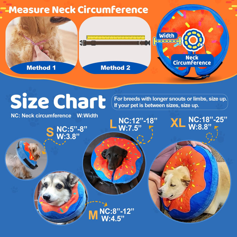 Gimars XL Inflatable Dog Cone Alternative After Surgery, Soft Dog Neck Donut Recovery Cone Collar, E Collar and Elizabethan Collar Alternative for Medium and Large Dogs, X-Large-Neck:18"-24" XL Large-Neck: 18"-24"