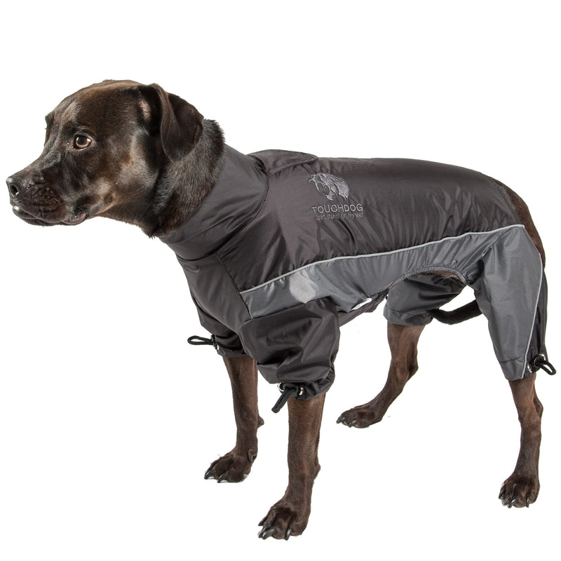 Touchdog Quantum-Ice Full-Bodied Adjustable and 3M Reflective Dog Jacket w/ Blackshark Technology, Small, Black, Grey 1