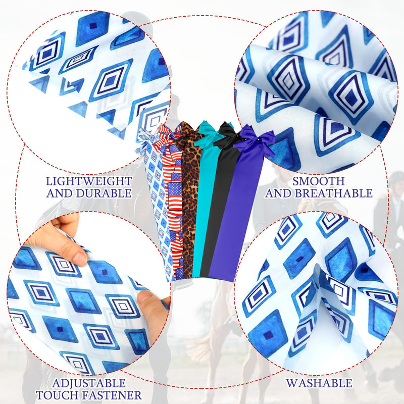 6 Pcs Horse Tail Bag Breathable Guard 22" Slip on Horse Care Tail Wrap 2 Strand Closure Straps Grooming Supplies to Keep from Dirt Breakage Rubbing 6 Designs(Modern Style) Modern Style