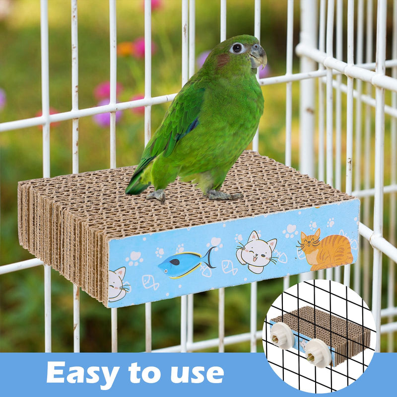 2Pcs Bird Perches for Cage, Parrot Cardboard Perch for Small to Regular Pet Birds, Parrot Playground Help Birds Clean Beak, Suitable for Macaws, Small Parakeets, Conures, Budgies - PawsPlanet Australia
