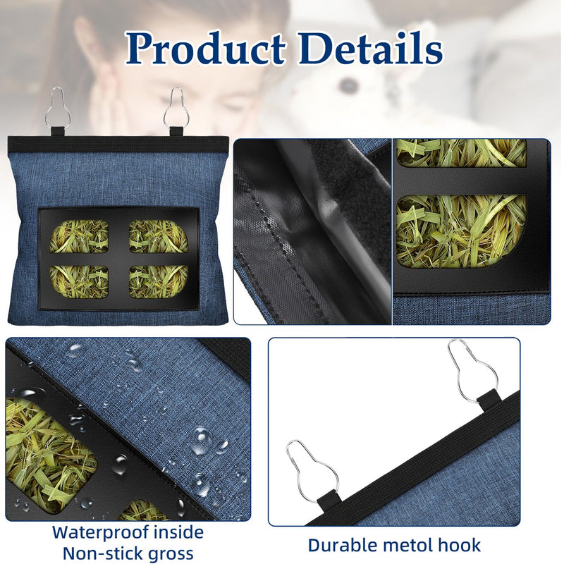 Rabbit Hay Feeder Bag,Guinea Pig Hay Feeder,Bunny Hay Feeder Bag,4 Holes Fabric Hanging Hay Feeder Bag for Small Animal,Hay Feeder Rabbit for Guinea Pig Hay Bag. - PawsPlanet Australia