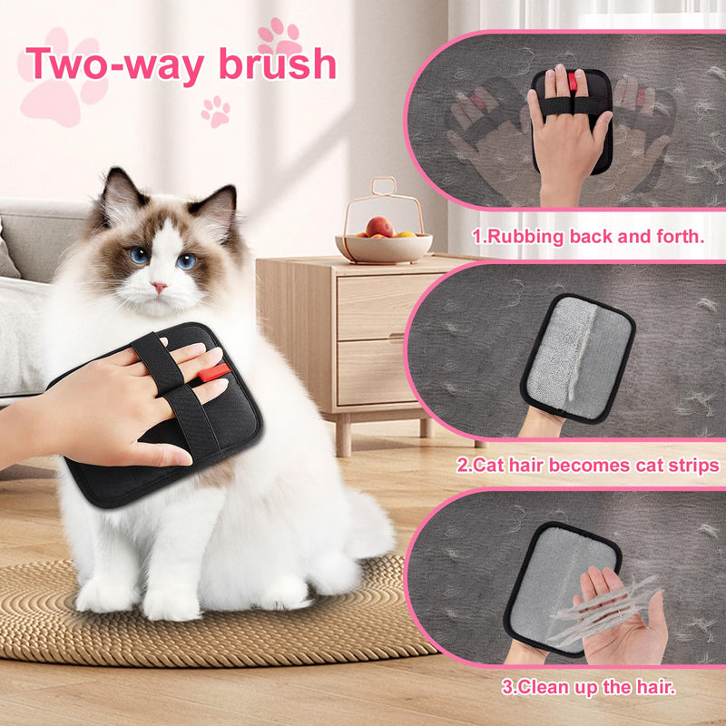 2PCS Flea Comb for Cats and Dogs with Pet Hair Remover Glove, Self Cleaning Pet Flea Cat Grooming Brush with Release Button for Massaging and Cleaning Shedding Pets Hairs - PawsPlanet Australia