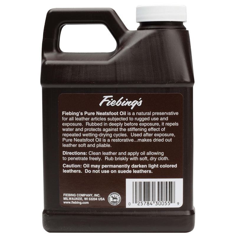 Fiebing's 100% Pure Neatsfoot Oil 16 oz - Leather Conditioner & Preservative with All Natural Animal Oil - Waterproof, Soften, Restore, & Strengthen Leathercraft Shoe, Boot, Belt, Saddle, Couch, Purse 16 Ounce (Pack of 1)