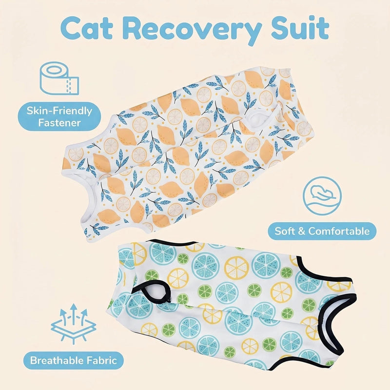 2PCS Cat Recovery Suit, Cat Clothes, Cat Surgery Recovery Suit
