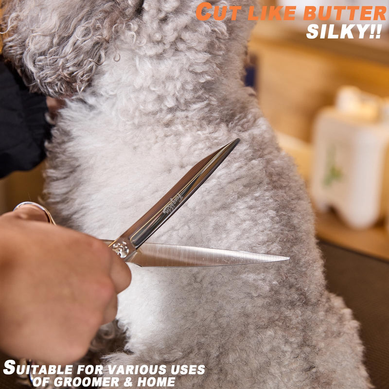 High-end Professional Dog Grooming Scissors Pet Grooming Shears 8 Inches Extremely Very Sharp Made Of Stainless Steel Alloy By Hand For Dog Cat Groomer 8inch Shears - PawsPlanet Australia