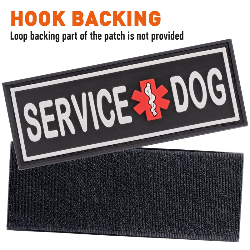 Dogline Service Dog Patch for Harness and Vest Removable 3D Rubber Patches Hook Backing for Small or Large Working Dogs - PawsPlanet Australia