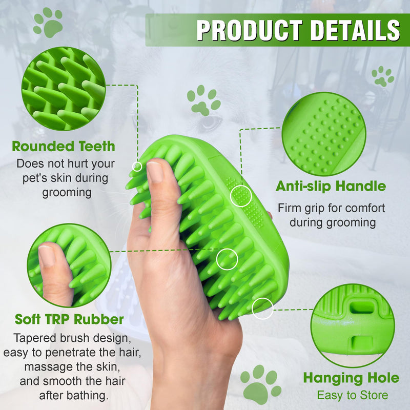 Dog Shampoo Brush & Dog Shower Brush, Upgraded Pet Grooming Bath Brush with Soft Silicone Bristles, Adjustable Handle Massage Comb for Long & Short Hair Dogs and Cats Pet Silicone Shampoo Brush - PawsPlanet Australia
