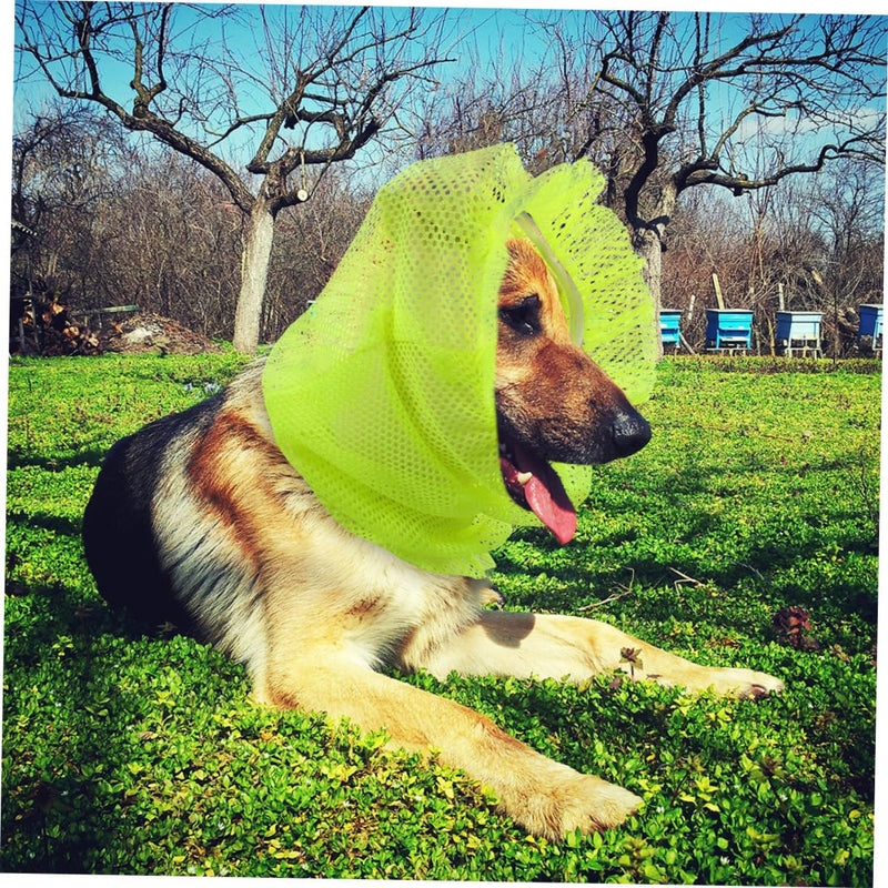 Toyvian Breathable Dog Ear Protection for Long Ears Ear Bandage for Hematomas Breathable Ear Cover for Pets Mesh Head Cover for Dogs Insect Protection for Pet Supplies Yellow
