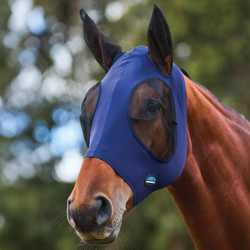 WeatherBeeta ComFiTec Stretch Fly Mask with Ears, Navy/Black, Large L