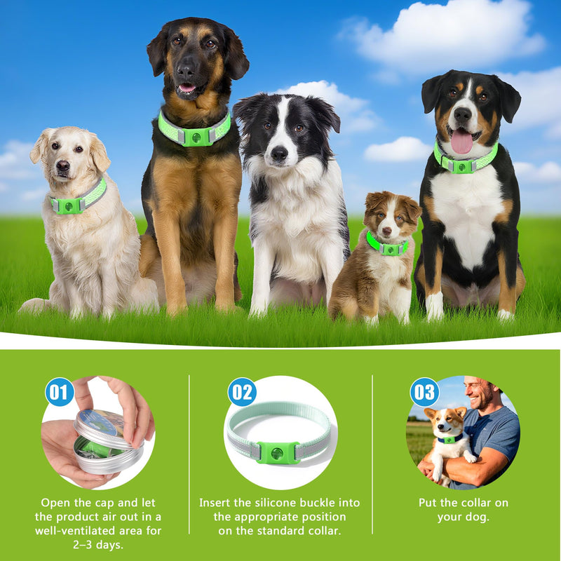 Natural Flea and Tick Prevention Dog Tag – Waterproof Collar Pendant with 2 Extra Refills, Green, Safe for All Breeds Collar Not Included green pendant+2refills - PawsPlanet Australia