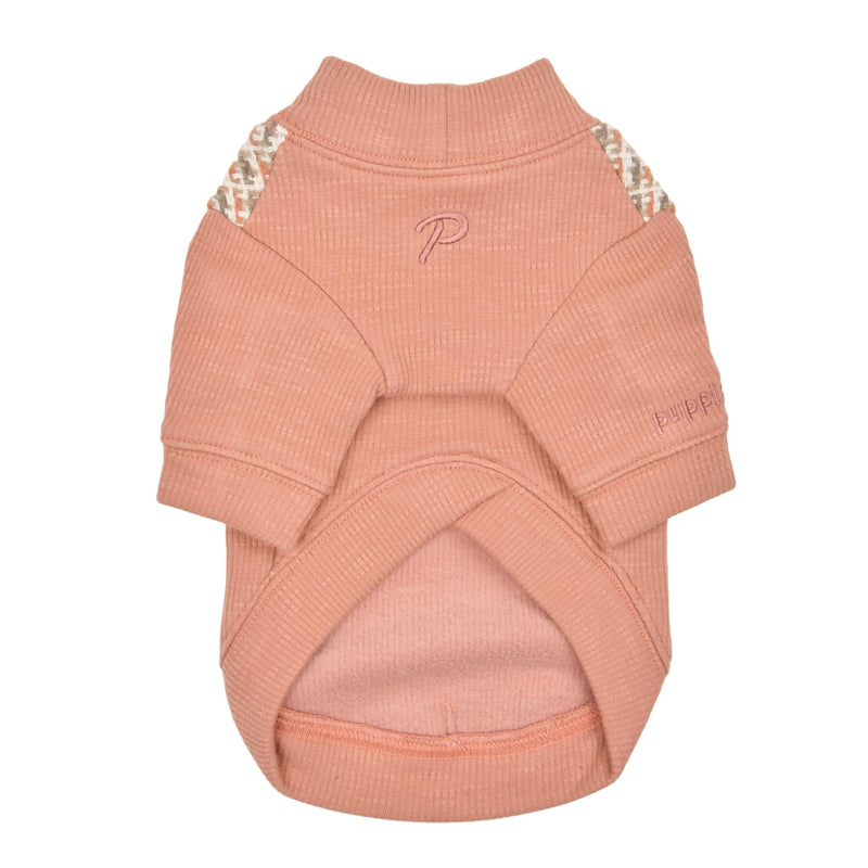 Puppia Yule Winter Round Neck Shirts Checkered Pattern for Small and Medium Dogs, Coral, Medium - PawsPlanet Australia