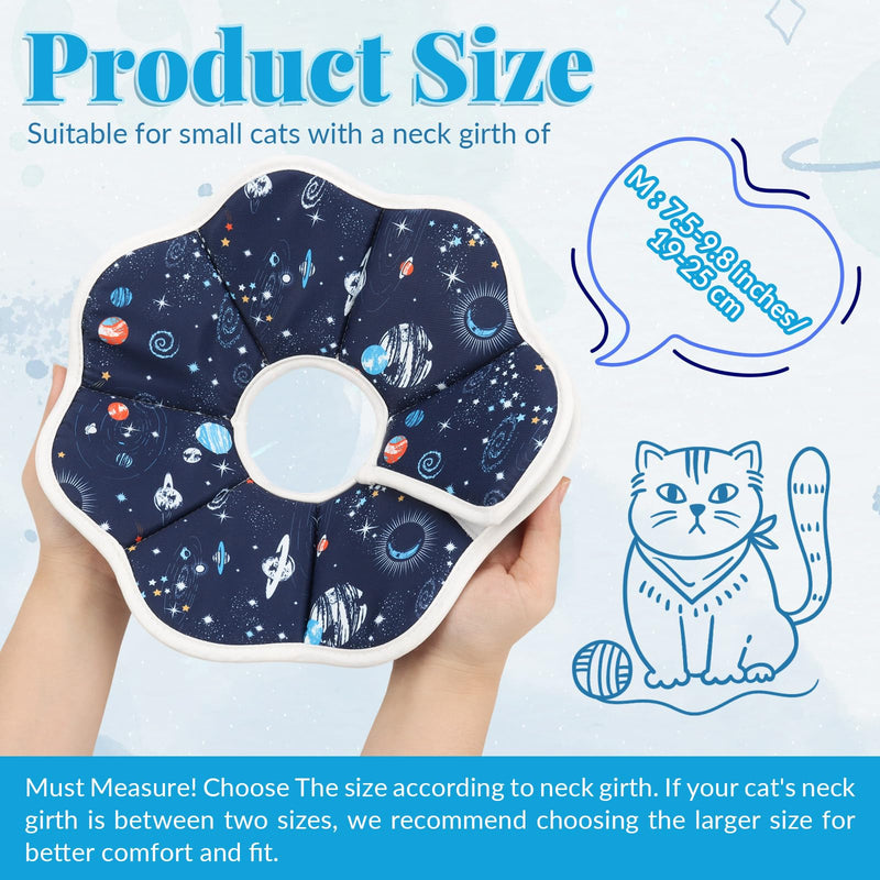 Cat Cone Collar Adjustable, Protective Recovery Collar Soft, Cat Cone Neck Prevent Licking Wound After Surgery, for Cats (M) M