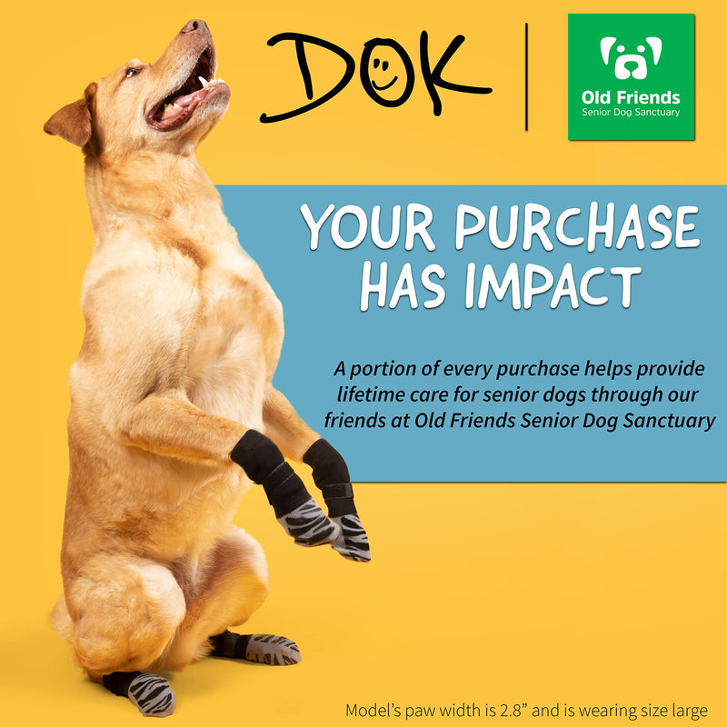 DOK TigerToes Premium Non-Slip Dog Socks for Hardwood Floors - Extra-Thick Grip That Works Even When Twisted - Prevents Licking, Slipping, and Great for Dog Paw Protection - Size Large - PawsPlanet Australia
