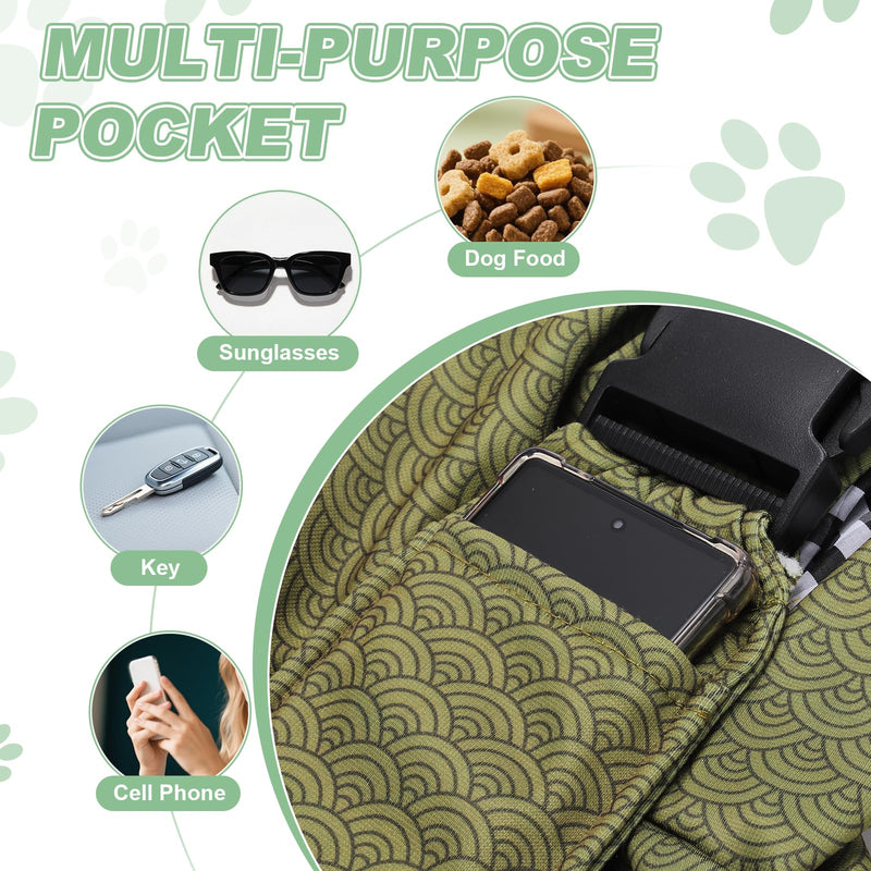 sourcing map Dog Sling Carrier for Small Dogs and Cats Up to 16.5 Lbs, Adjustable Buckle with Pocket Pet Cross Body Shoulder Bag, (Yellow Green, 1 Pcs) Intended for Outdoor Travel/Camp Yellow Green - PawsPlanet Australia