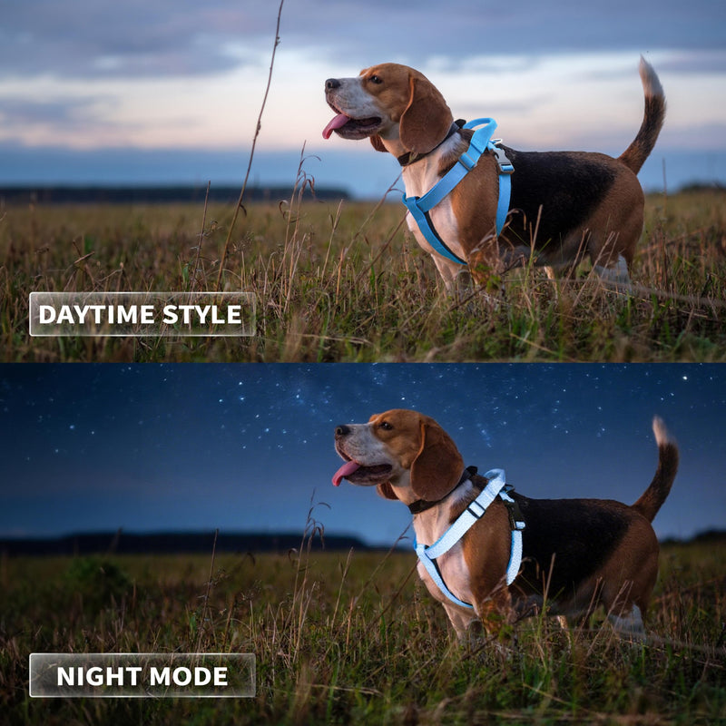 Galaxy Reflective Dog Harness,Adjustable 4-Point Fit,Anti-Pinch Buckles,Back-Clip Control & Emergency Handle,Velvet Lined for Small, Medium and Large Dogs, (Pink, L) L (Chest 31’’-39’’) Pink - PawsPlanet Australia