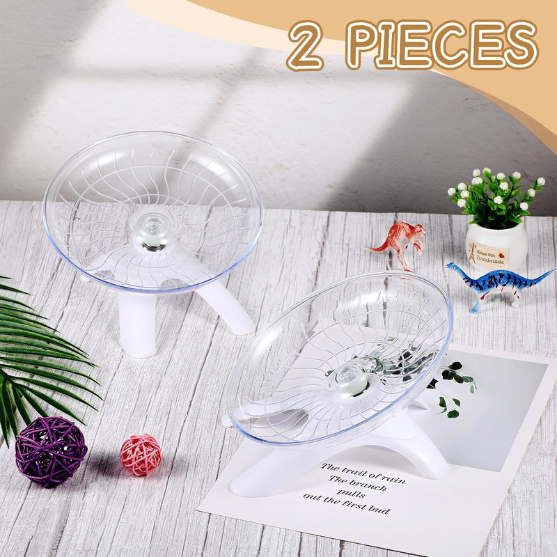 2 Pieces Hamster Wheel Hamster Flying Saucer Fitness Hamster Toys Silent Exercise Wheel Running Wheel for Hamsters Gerbils Mice Hedgehog Guinea Pig and Other Small Pets - PawsPlanet Australia
