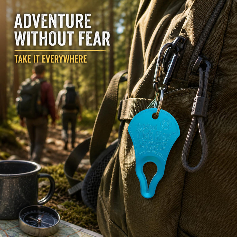 The Original Tick Key - Tick Detaching Device - Portable, Safe and Highly Effective Tick Detaching Tool (Blue) Blue