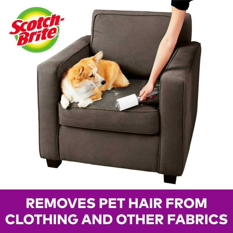 Scotch-Brite Pet Hair Pickup Lint Roller, 4 Lint Rollers, 48 Sheets/Roller, 192 Sheets Total, Lint Roller for Pet Hair Extra Sticky, Lint Remover, Lint Roller for Clothes, Pet Hair Removal 4 Rollers, 192 Sheets - PawsPlanet Australia