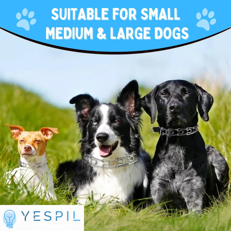 No Pull Dog Training Collar, Adjustable Dog Training Collar with Quick Release Buckle for Small Medium Large Dogs. Stainless Steel Metal. Includes Two Extra Links and a Led Light for Collar Large (Neck: 18"-20" Weight: arround 80 lbs) - PawsPlanet Australia