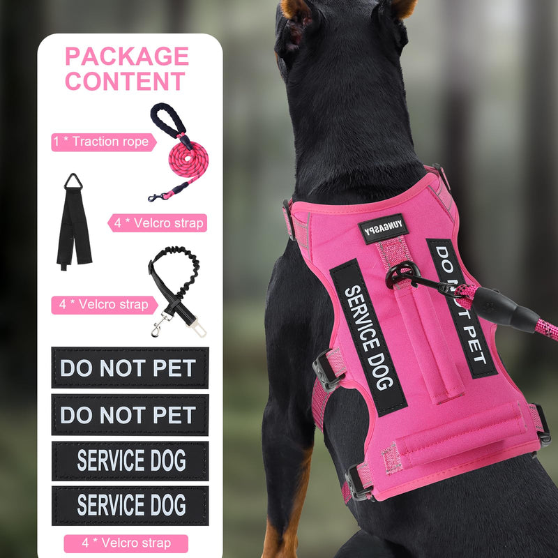 Escape Proof Dog Harness for Large Medium Sized Dogs Six Point Adjustable, Service Dog Vest Harness and Leash Set, No Pull Dogs Harnesses with Handle, Medium Dog Harnesses for Walking(Pink, S) Small Pink - PawsPlanet Australia