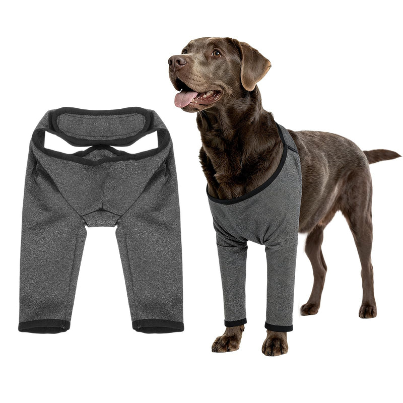Dog Leg Sleeves, Dog Recovery Suit for Front Legs Pet Sleeves Elbow Protector Brace (XXL, Dark Gray, Polyester), for Knee Recovery Prevent Scratching XXL