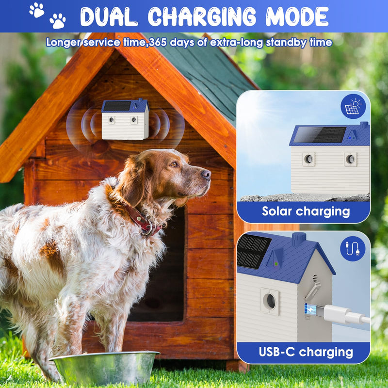 Dog Bark Deterrent Devices: Ultrasonic Anti Barking Device for Dogs with 3 Training Modes 50 FT | Solar Dog Barking Deterrent Devices | Stop Barking Dog Device for Indoor (Blue) Blue - PawsPlanet Australia
