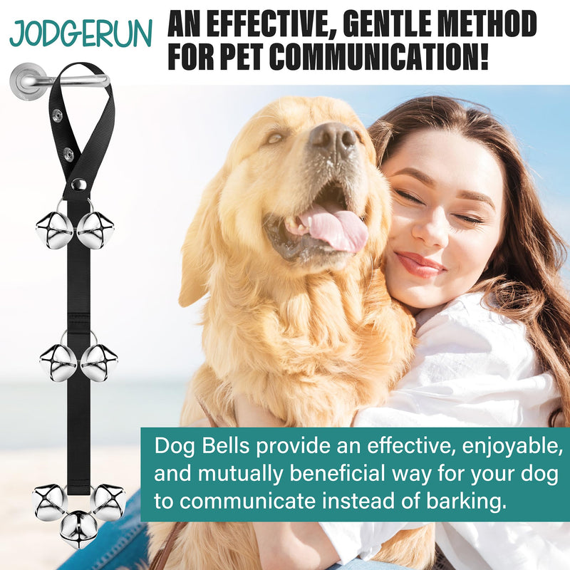 Dog Doorbells Premium Quality Training Potty Dog Bells, Adjustable Door Bell Length for Small, Medium and Large Dogs, A Convenient Way to Train Your Puppy - 7 Large Loud & Crisp DoorBells 02 Black/Black - PawsPlanet Australia