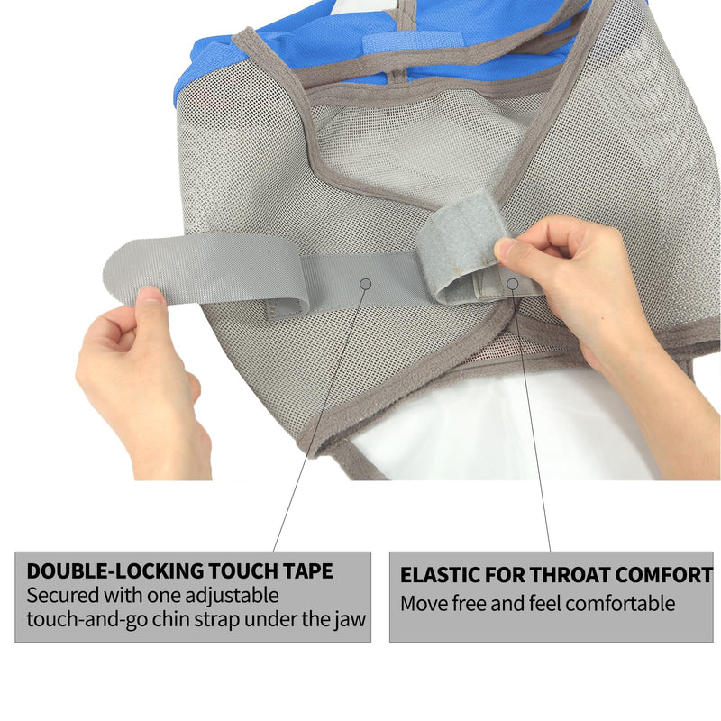 Horse Fly Mask Cold-Proof with Long Nose and Ears,Blue,Small Size Small Blue - PawsPlanet Australia