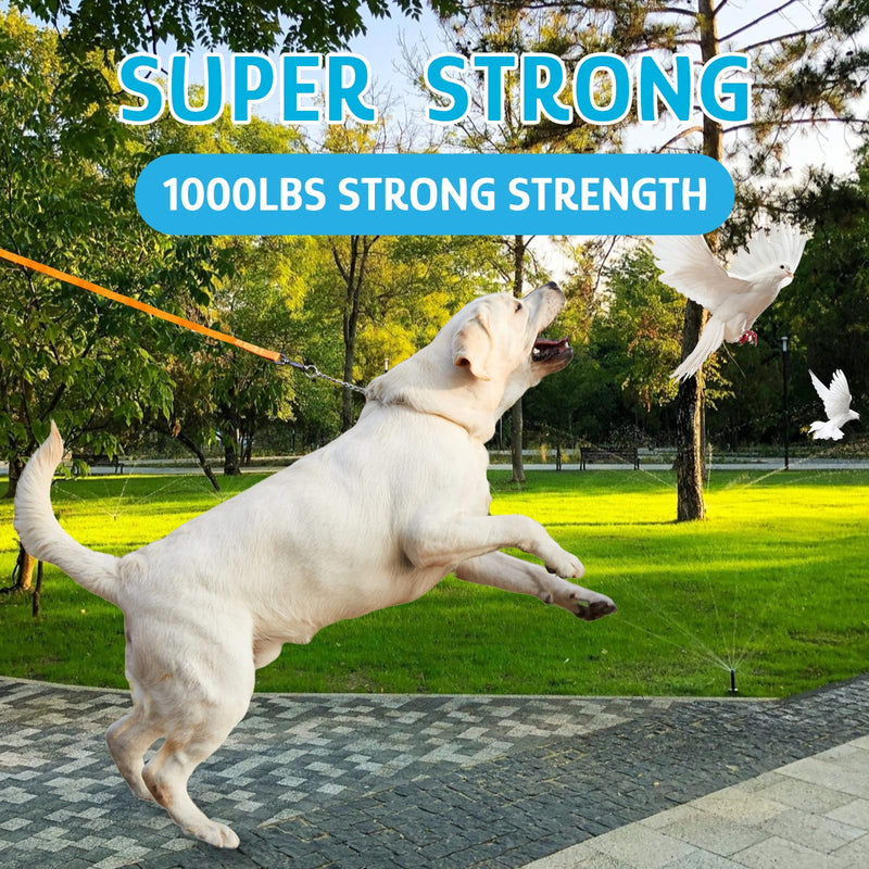 Chew Resistant, Float on Water Dog Training Leash, Wear-Resistant Leashes, Heavy Duty Hook Safe Handle Reflective Lead for Dogs-15ft 20ft 30ft 40ft 50ft for Large Medium Small Pets Dogs-OG 20ft 20FT- Refund if broken in 30 days Wear Resistant - Orange - PawsPlanet Australia