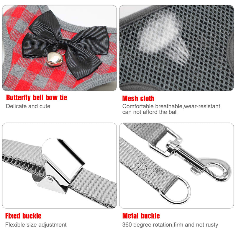 Rypet Small Dog Harness and Leash Set - No Pull Pet Harness with Soft Mesh Nylon Vest for Small Dogs and Cats Red L Large (15-25 lbs) - PawsPlanet Australia