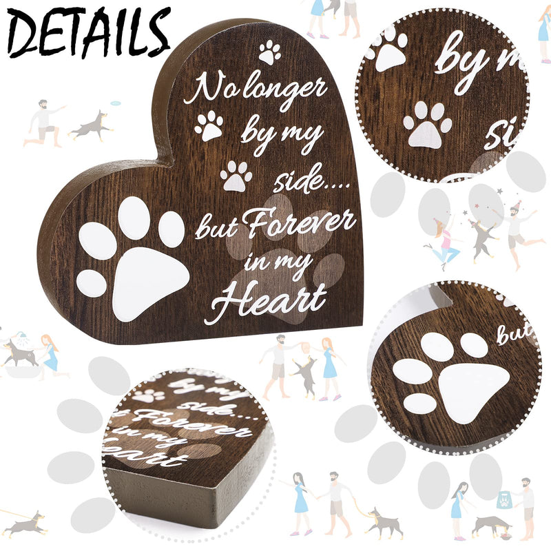 Pet Memorial Gifts, Heart Shaped Dog Memorial Gifts Sympathy Pet Memorial Gifts Dog or Cat Remembrance Gifts with Sympathy Pet Tribute Keepsake Beautiful Bereavement Gift (Dark Brown) Dark Brown