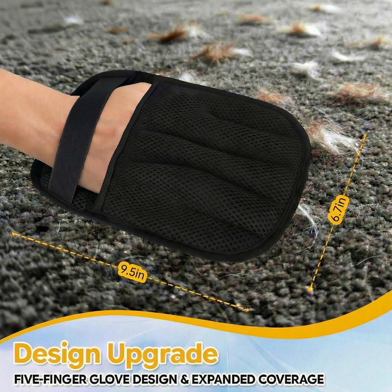 Pet Hair Removal Glove for Cat & Dog,Resuable Five-Finger Electrostatic Magic Brush,Washable Multi-Surface Pet Hair Remover Tool for Furniture, Clothing, Sofa, Carpet, Bed & Car