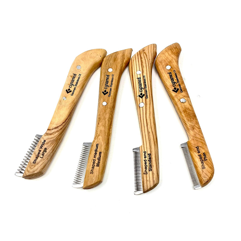 Cynamed Professional Pet Grooming Tool - Stripping Knives, Hand-Crafted Wooden Handle, German Grade Stainless Steel - Perfect for Hair of All Types (Medium) Medium - PawsPlanet Australia