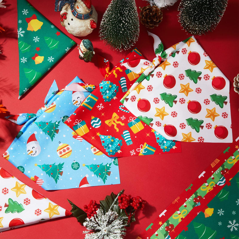 Chunful 60 Pcs Christmas Bandanas for Dogs Xmas Bandanas Bulk with Santa Snowflake Candy Cane Patterns Soft Bibs Adjustable Triangle Doggie Scarf for Small Medium Large Pet (25.6 x 17.7 x 17.7 Inch) Christmas Style 25.6 x 17.7 x 17.7 Inch - PawsPlanet Australia
