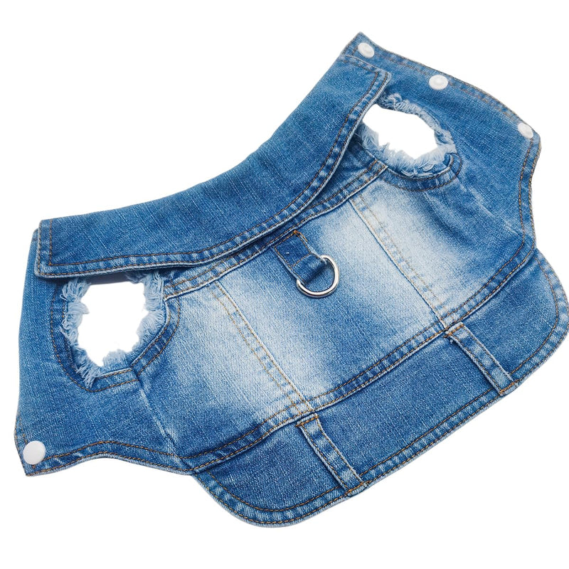 Dog Jean Jacket Denim Coat for Small Medium Girl Boy Dogs Vintage Lapel Vests Good Ductility clothes Chihuahua Yorkie Teacup Outfits（Blue,XX-Large） XX-Large Blue - PawsPlanet Australia