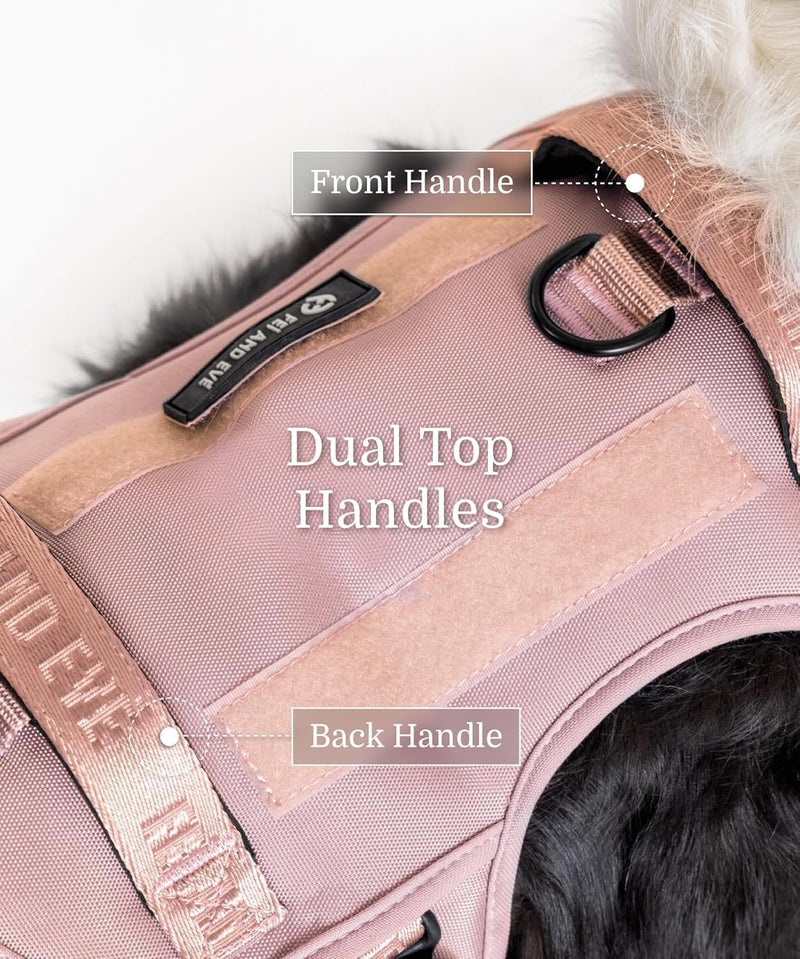 2026 New Edition, Fei & Eve MagEase Dog Harness - 3-Second Magnetic Buckles | 3-Point No-Pull Control | Heavy-Duty 900D Nylon | Dual Safety Handles | Breathable Mesh | Adjustable Fit | X-Large, Pink XL - PawsPlanet Australia