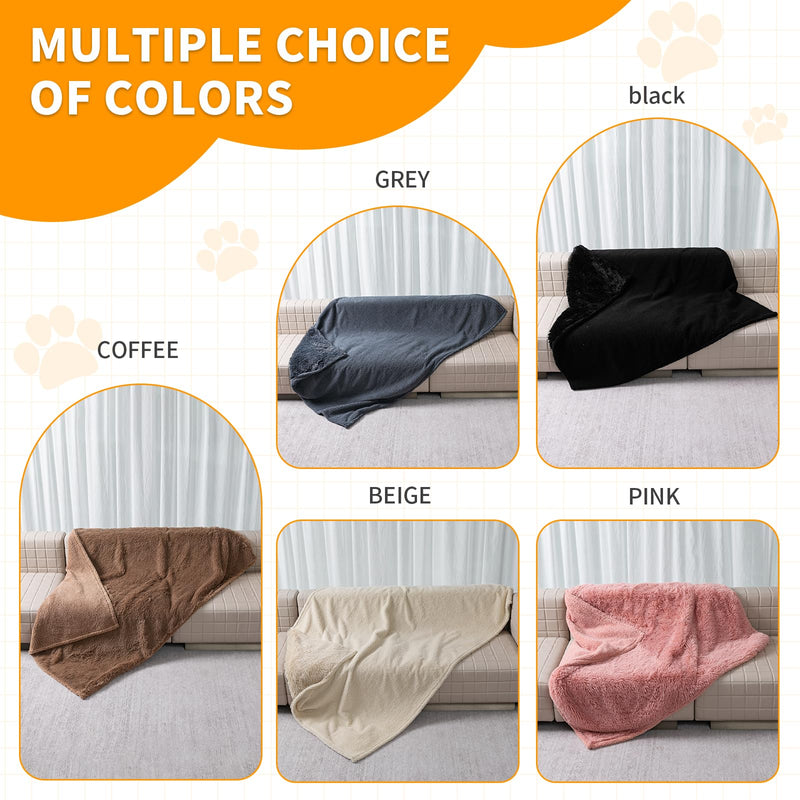 Pink Calming Dog Blanket Waterproof Pet Blankets Fluffy Long Faux Fur Cat Throw Blankets for Couch Furniture Protector Love Bed Cover Washable(Pink,M) Pink M-57*40in(145*100cm) - PawsPlanet Australia