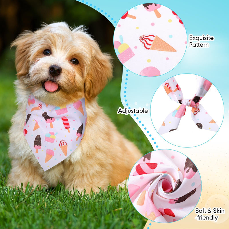 100 Pcs Dog Bandanas - Hawaiian Summer 3 Sizes Washable Adjustable Bandanas for Beach - Small, Medium, Large Pets Vibrant Summer