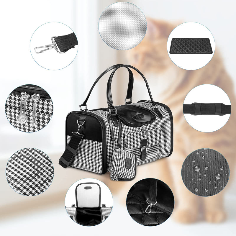 Fashion Pet Carrier, Small Dog Carrier Purse, Cat Carrier, Quality High-Grade Woven Cloth Dog Purse, Collapsible Portable Pet Carrying Handbag with Shoulder Strap for Travel Walking Hiking Pet Carrier - Gray - PawsPlanet Australia