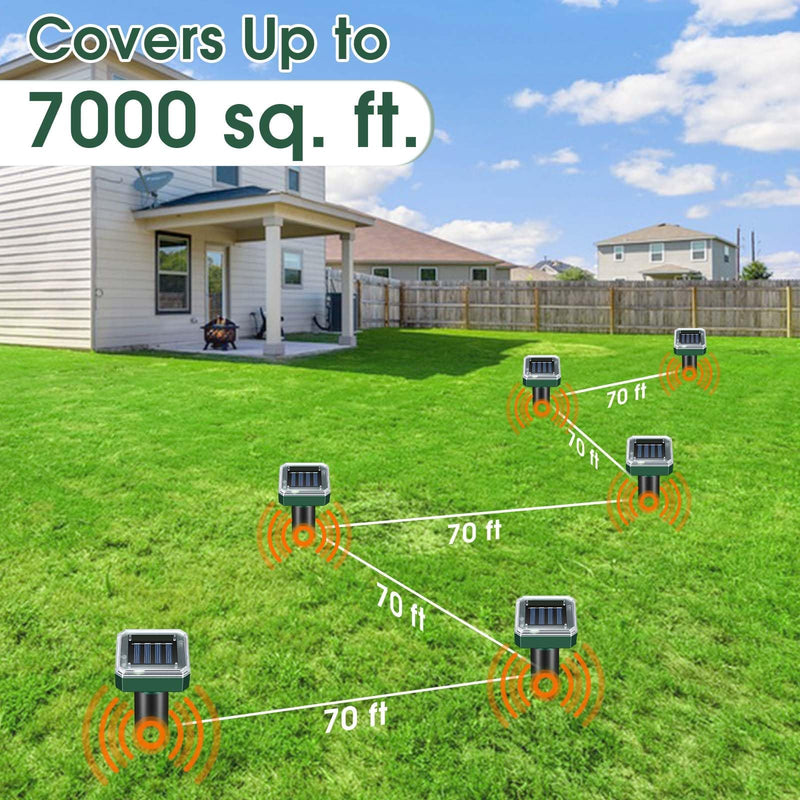 Mole Repellent Solar Powered, Ultrasonic Repeller 4-Pack, Waterproof Sonic Spikes Gopher Vole Groundhog Snake Chipmunk Mole Deterrent Get Rid of Moles in Your Yard (4) 1 Count (Pack of 4) - PawsPlanet Australia