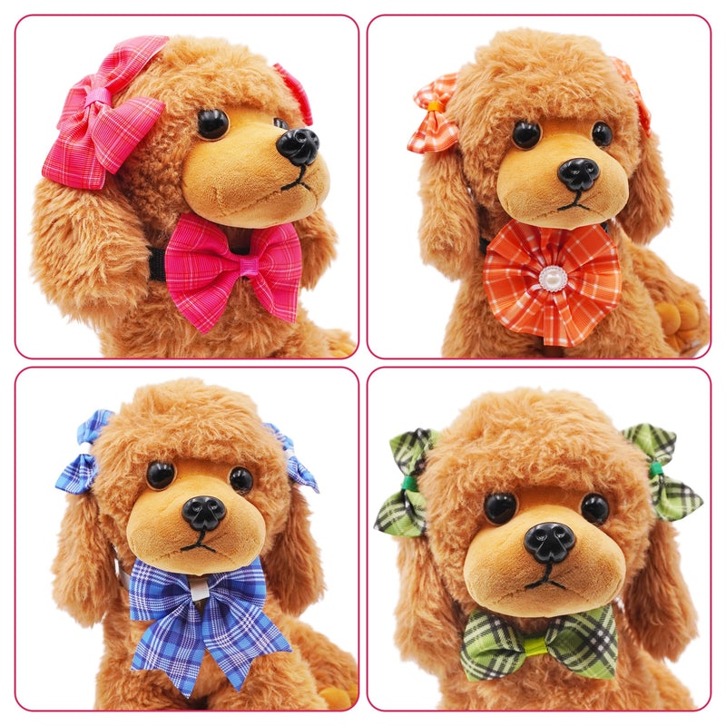 120PCS Dog Bows Plaid Bulk Include 20PCS Bowties with Adjustable Buckle 40PCS Hair Bows 60PCS Flowers and Bowties Attachments for Small Medium Cats Pets Grooming Accessories - PawsPlanet Australia