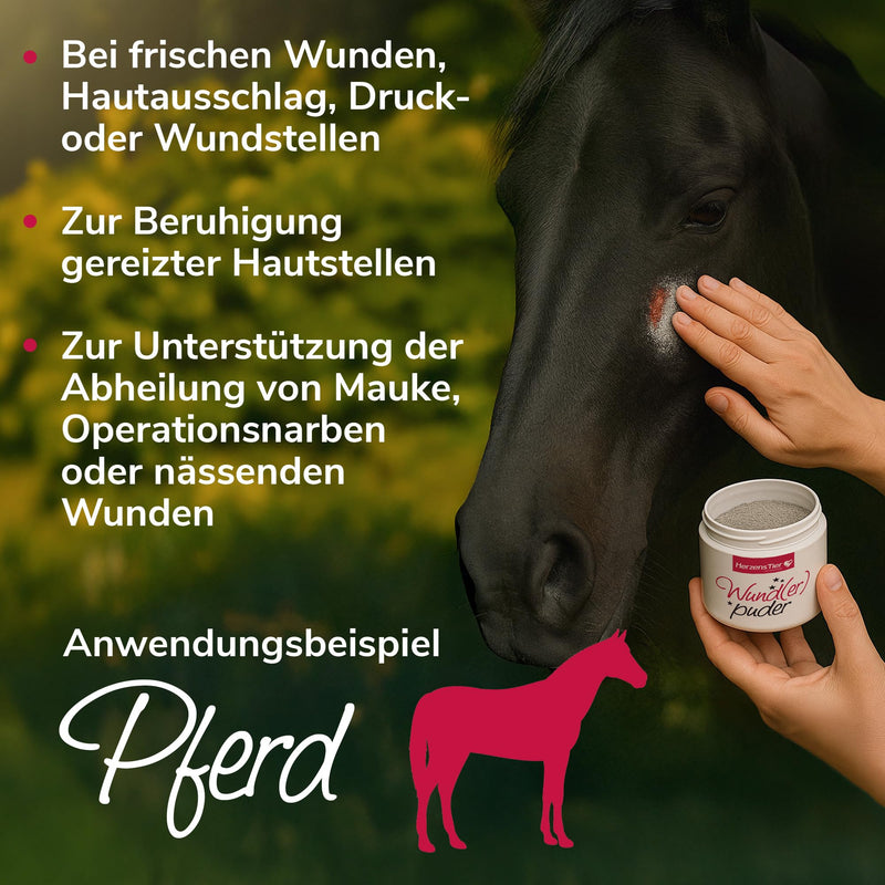 Wound Powder 45 g for Dogs, Cats & Horses - Dries Exuding Wounds Quickly, Soothing Skin for Injuries & Rash - Ideal for Open Areas