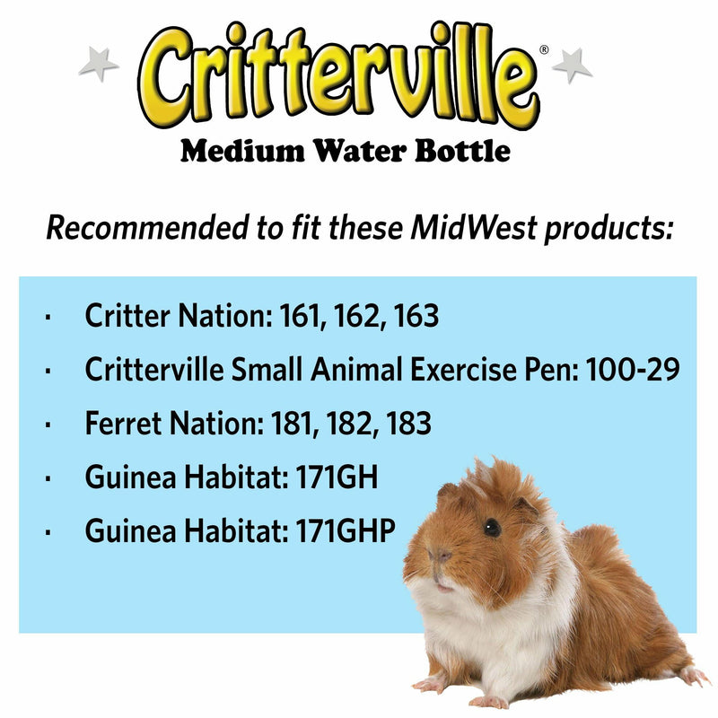 MidWest Homes for Pets Medium Animal Water Bottle | Ideal for Hamsters, Mice, Guinea Pigs & Rabbits, Medium Water Bottle | Guinea Pig 10.14 oz. Light Blue Medium Water Bottle | Guinea Pig 10.14 oz. - PawsPlanet Australia